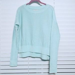 Loft waffle knit mint sweater